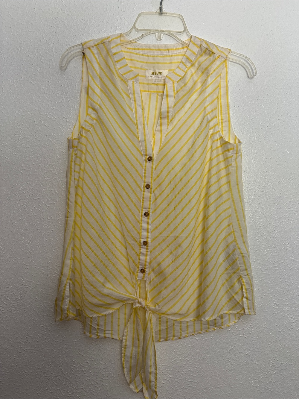 Maeve By Anthropologie Striped Button Down Sleeveless Shirt